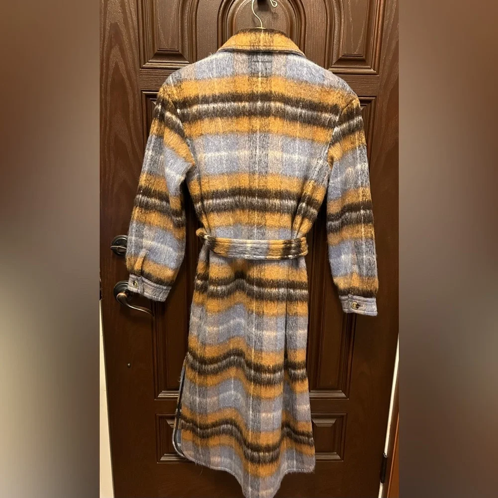 Express Wool-Blend Long Plaid Shacket-Size Small NWT💙